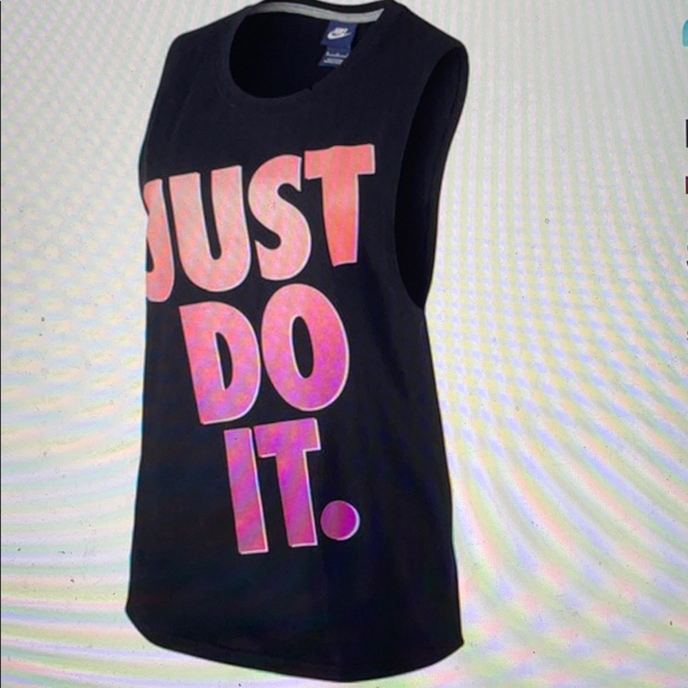 NIKE Just Do It Black Muscle Tanktop Size Medium